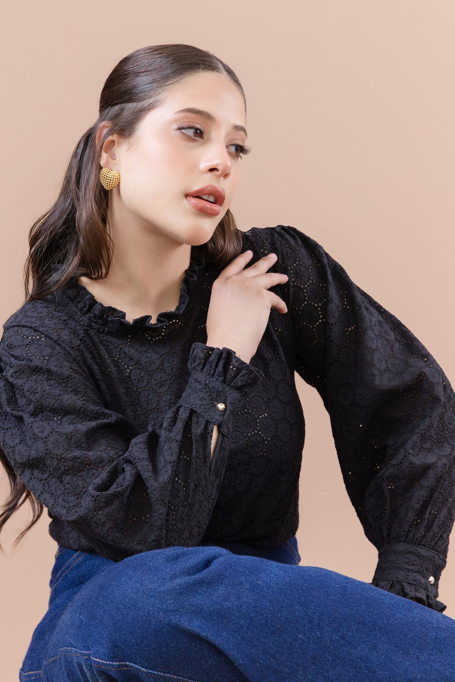 Blusa Coco – Broderie Negro