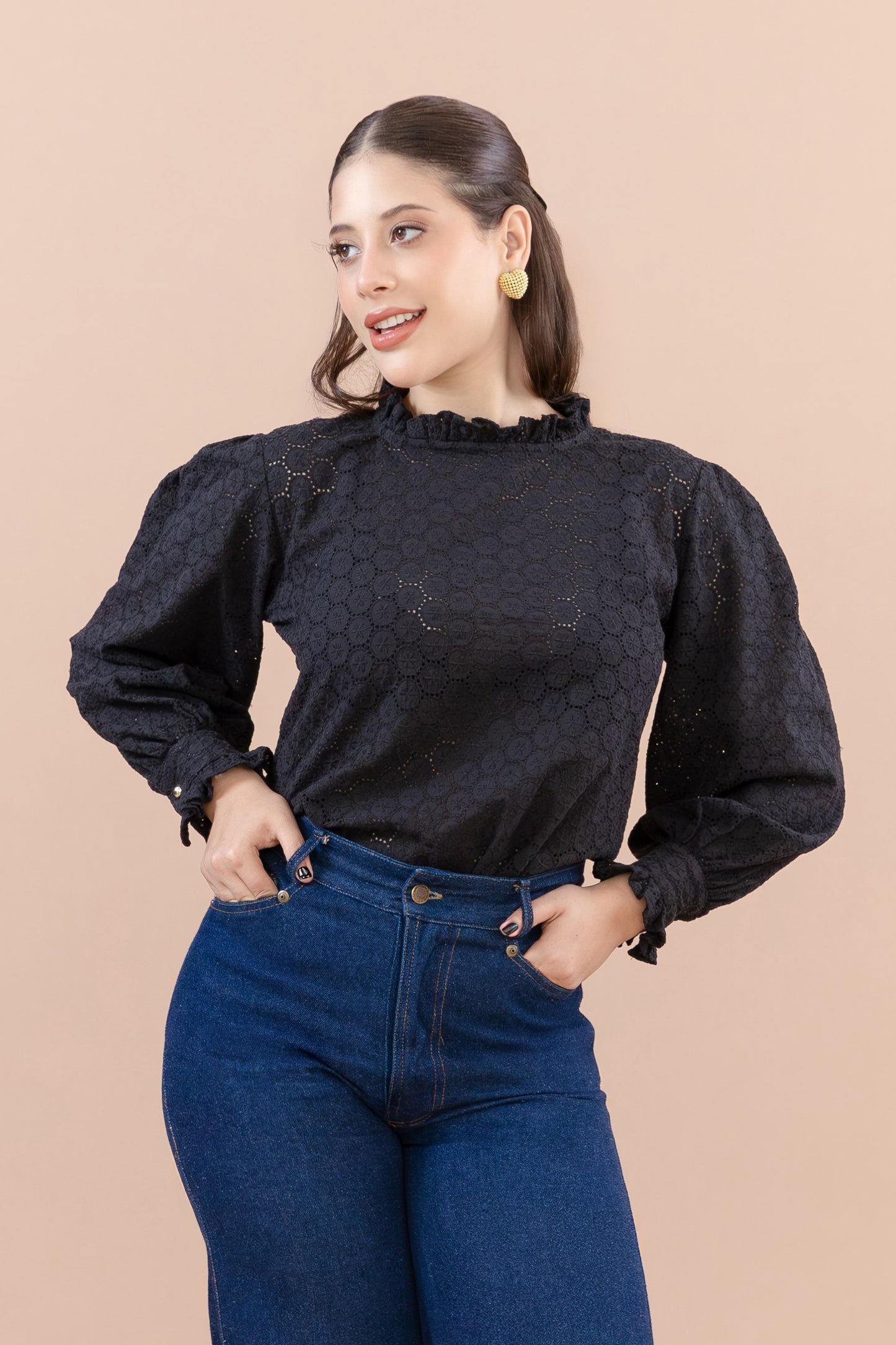 Blusa Coco – Broderie Negro