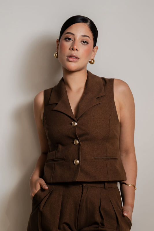 Chaleco Clío – Chocolate