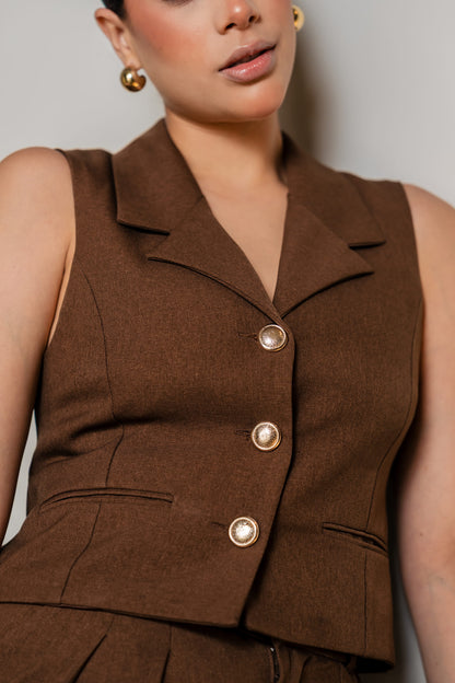 Chaleco Clío – Chocolate