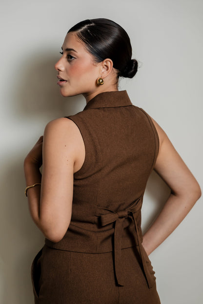 Chaleco Clío – Chocolate