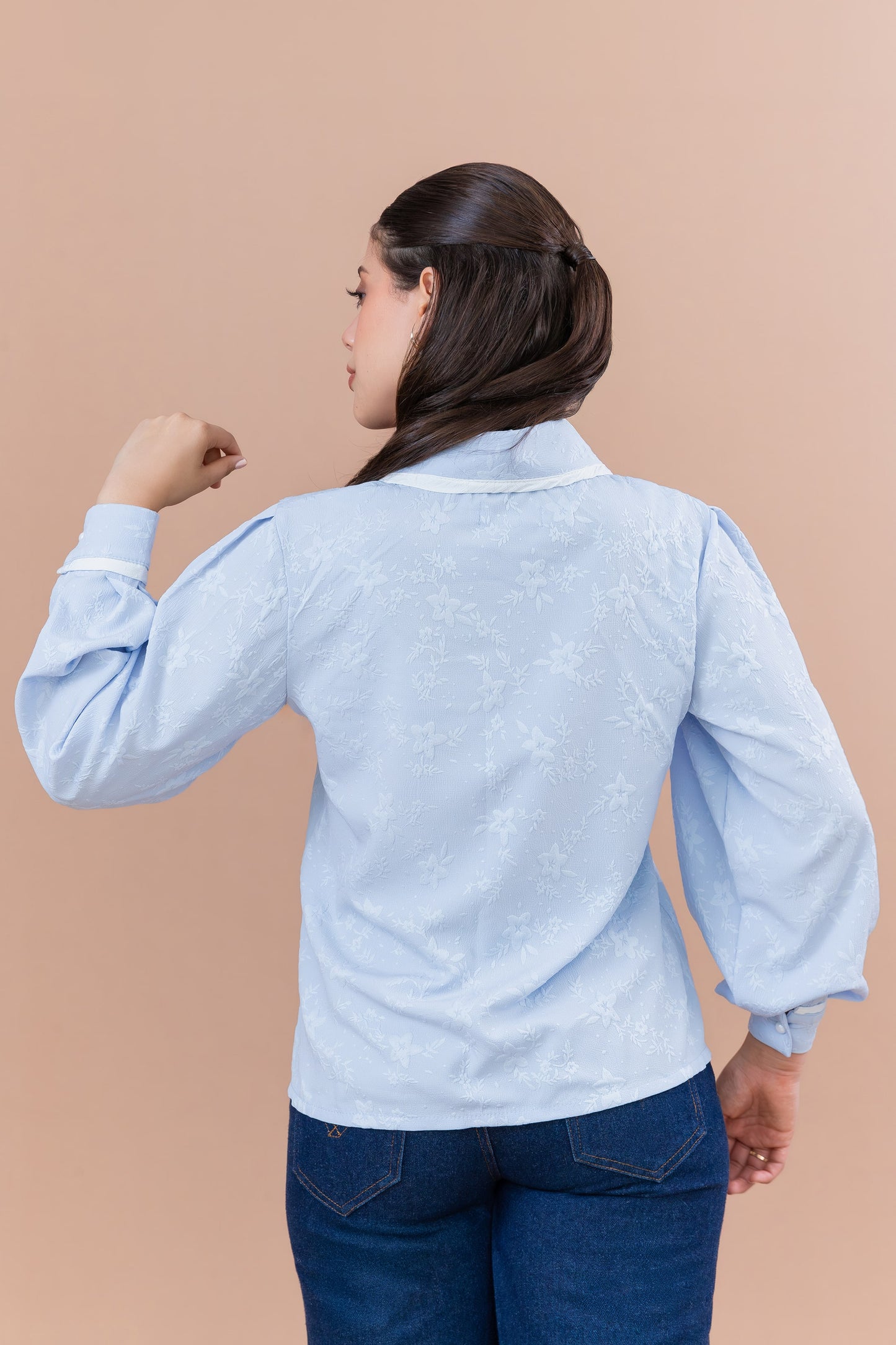 Blusa Mary Jane: celeste