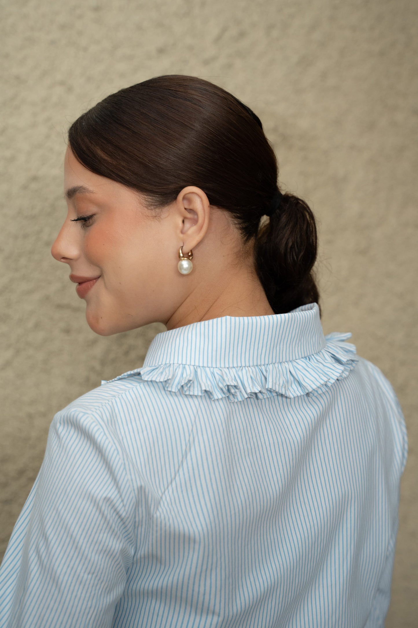Blusa Madeline – líneas celeste